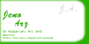 jeno arz business card